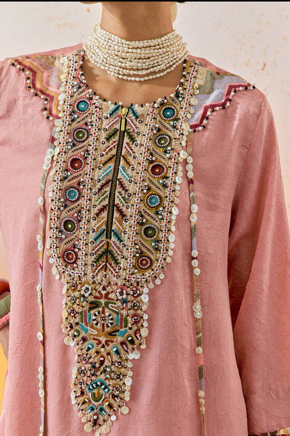 Shell Pink Mandala Shirt Set