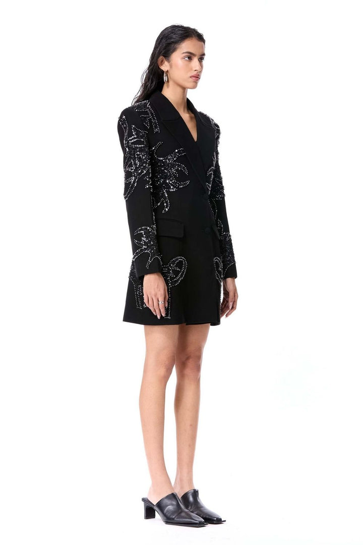 Fiery Bloom Blazer Dress