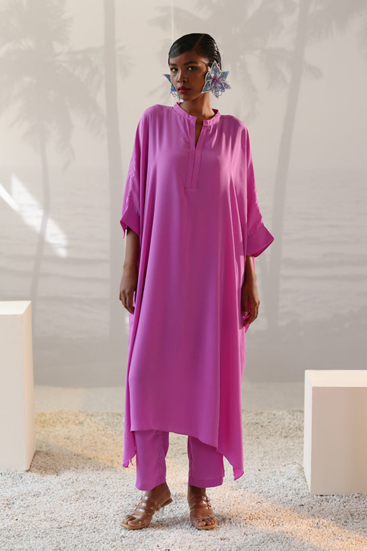 Long Purple Kaftan Set