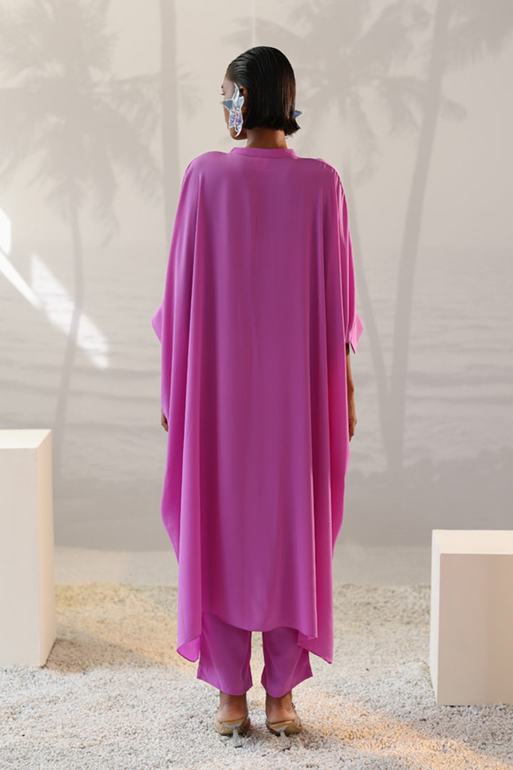 Long Purple Kaftan Set