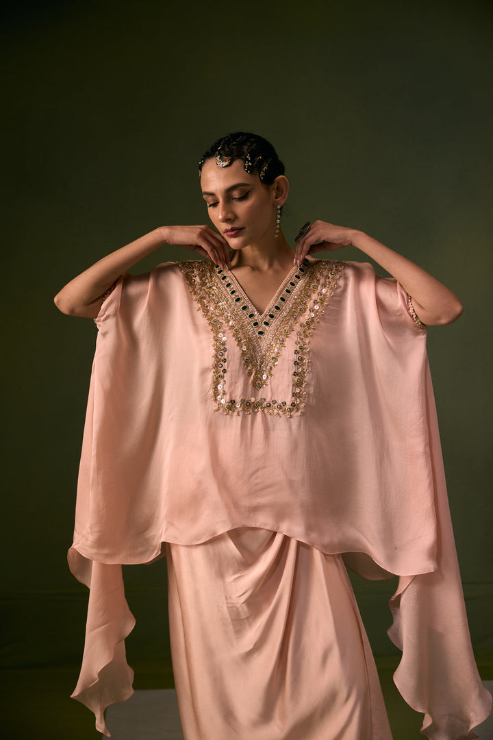 Tea Rose Antifit Asymmetric Top with Wrap Skirt