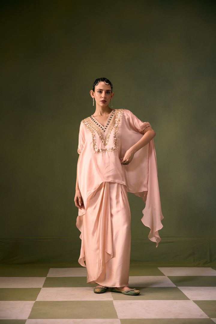 Tea Rose Antifit Asymmetric Top with Wrap Skirt