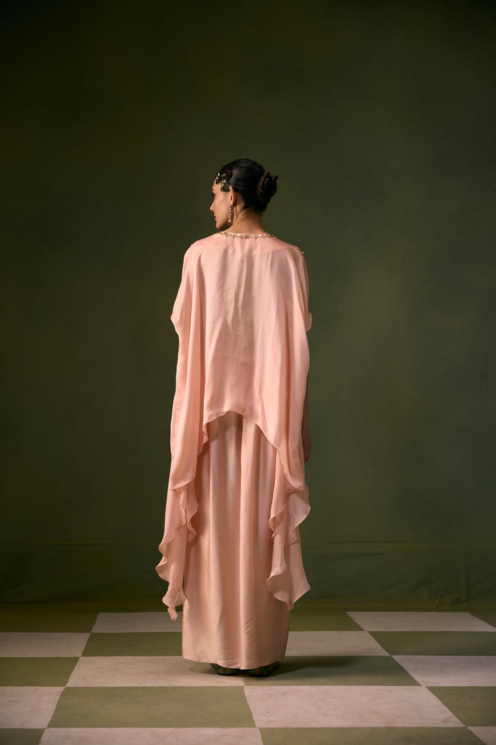 Tea Rose Antifit Asymmetric Top with Wrap Skirt