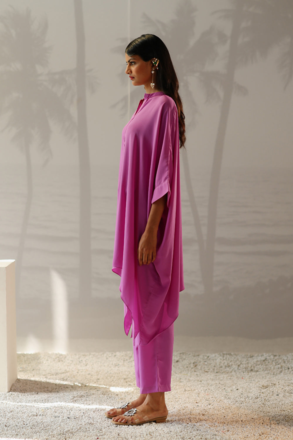 Short Purple Kaftan Set