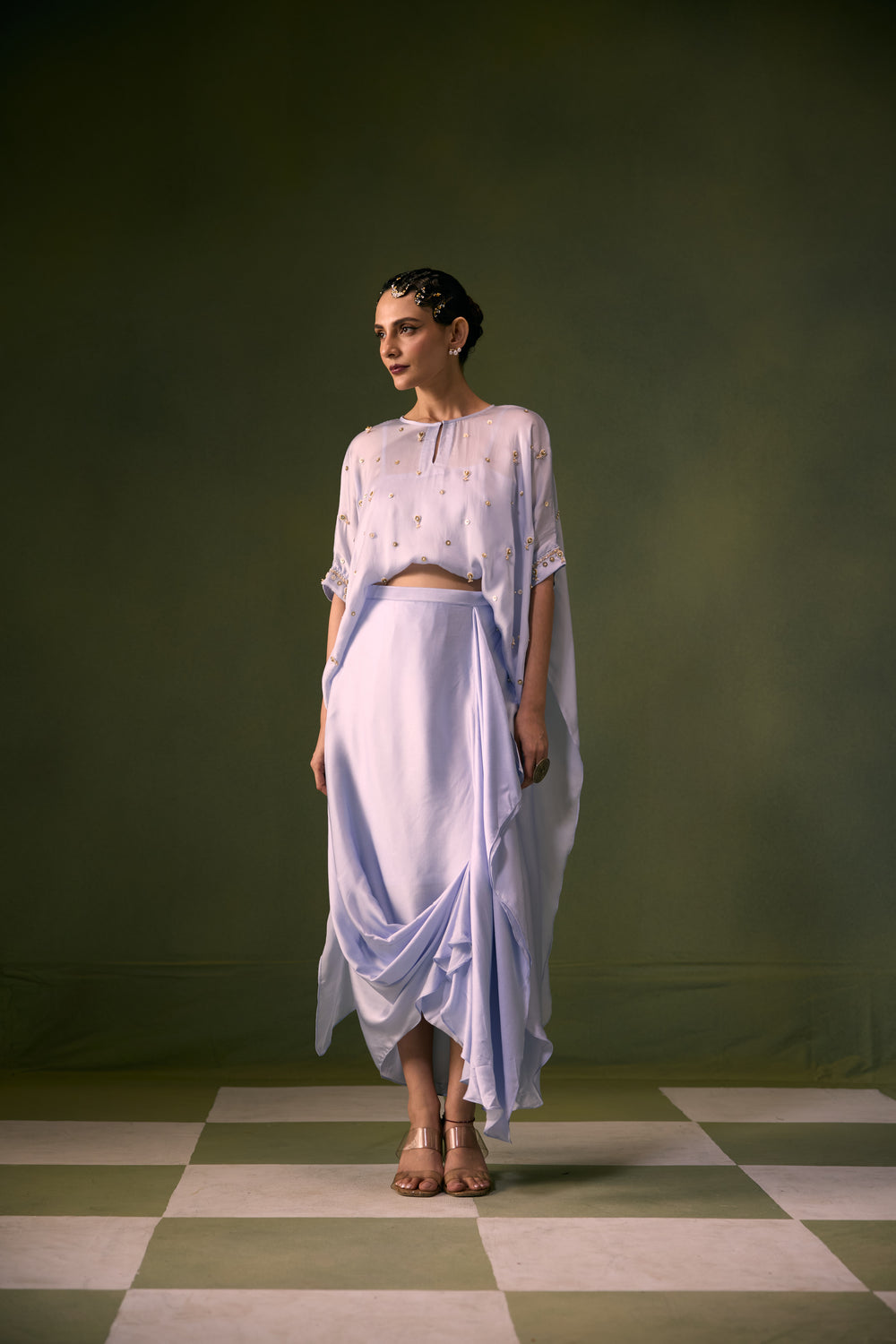 Nexa Ice Blue Antifit Top with Wrap Skirt