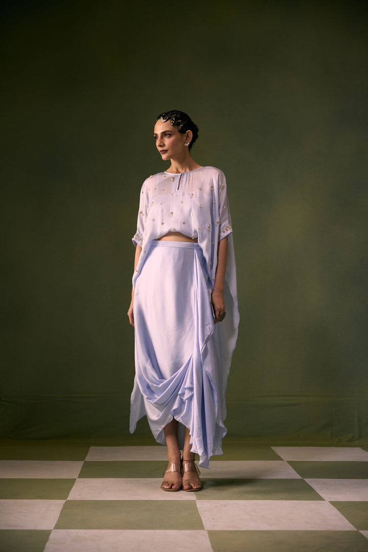 Nexa Ice Blue Antifit Top with Wrap Skirt