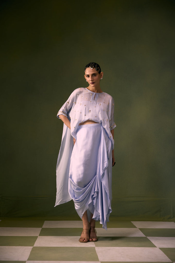Nexa Ice Blue Antifit Top with Wrap Skirt