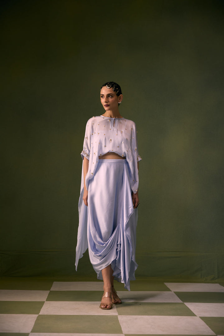 Nexa Ice Blue Antifit Top with Wrap Skirt