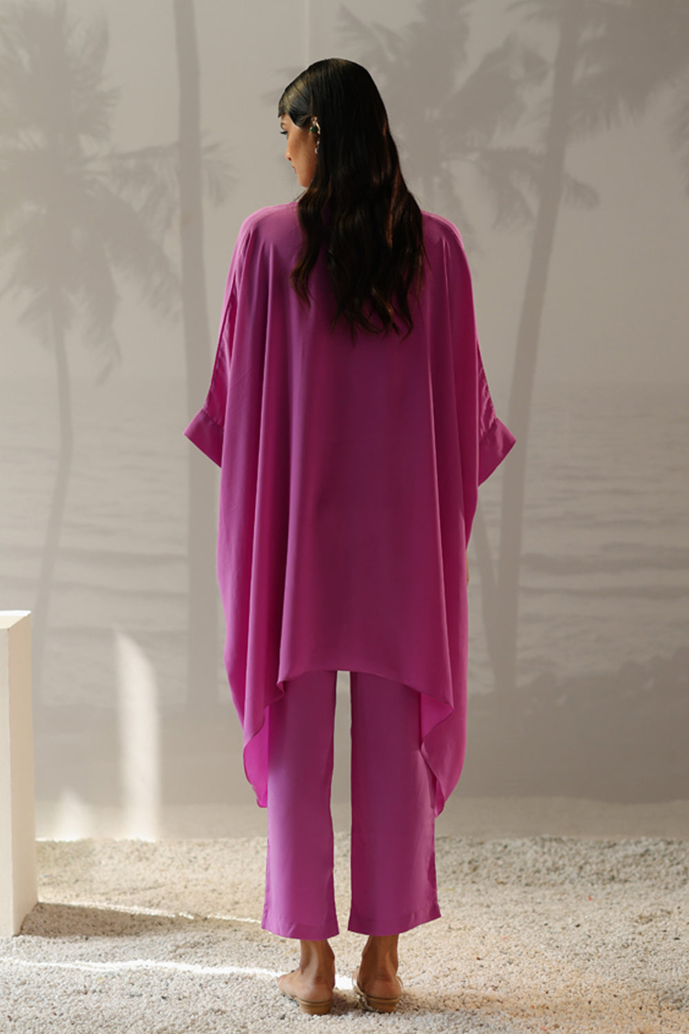 Short Purple Kaftan Set