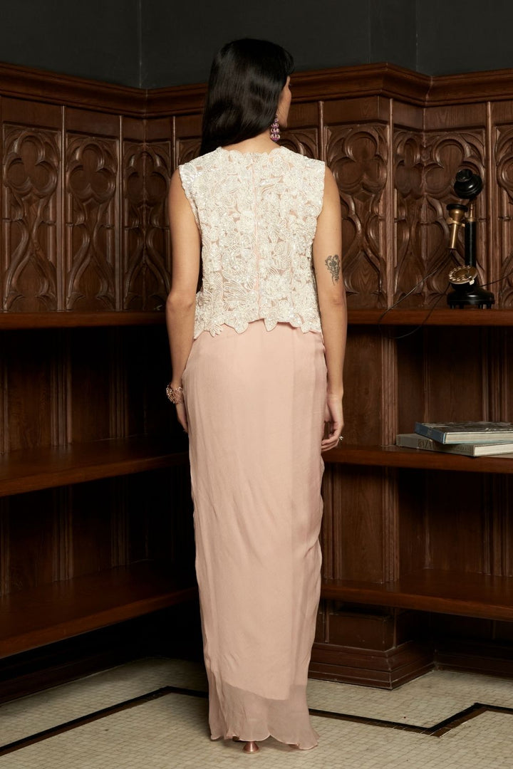 Pink Top-Skirt Set