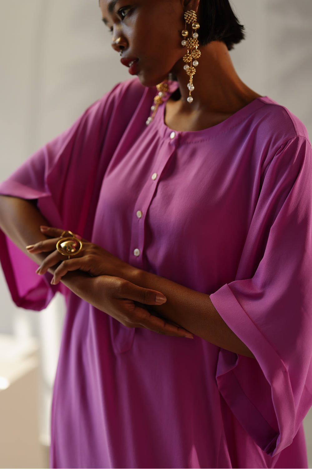 Zama Purple Kaftan Set