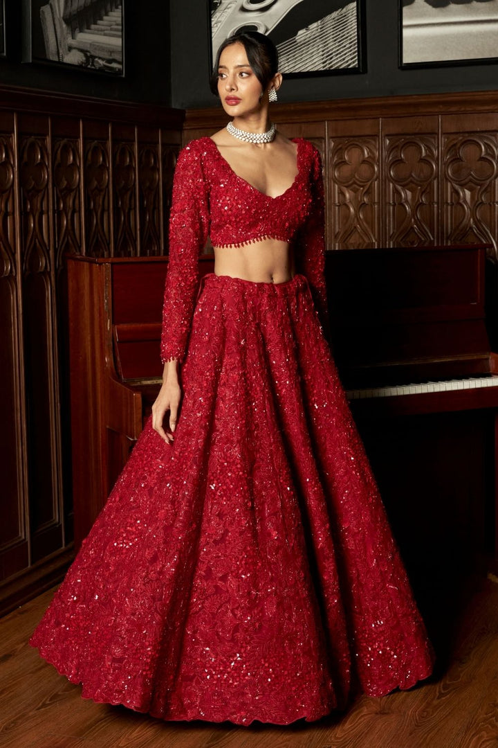 Red Bridal Lehenga Set