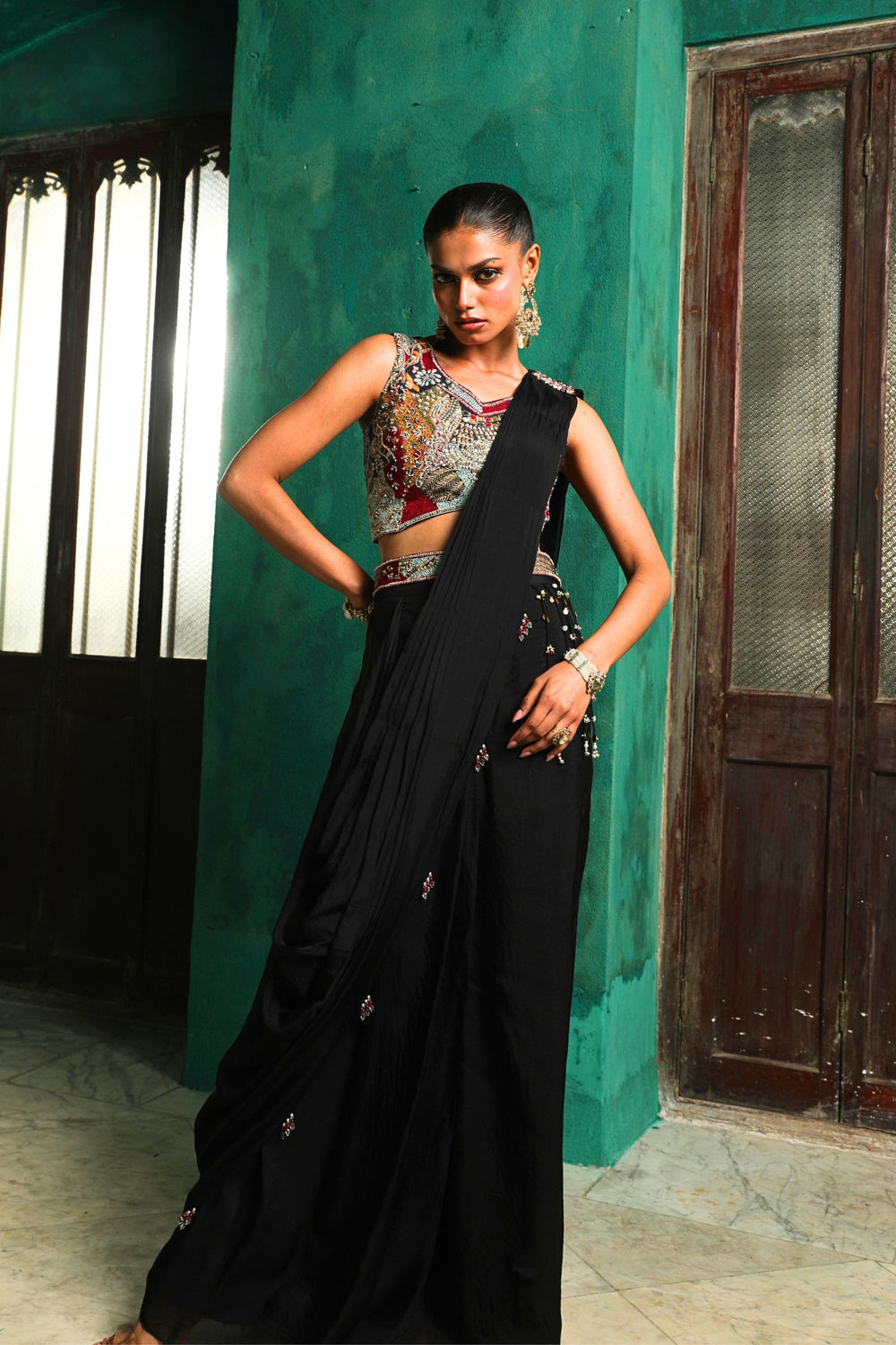 Noir Heer Saree set