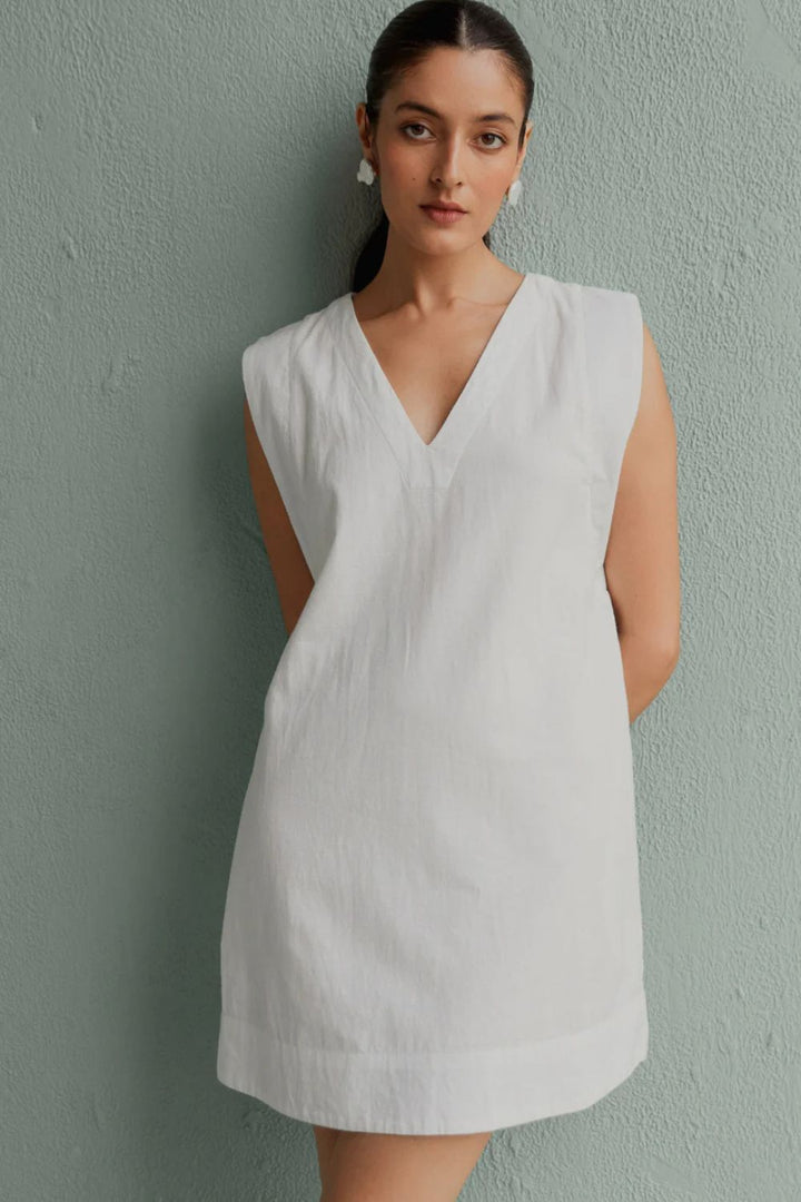 Aur Shift Dress - White