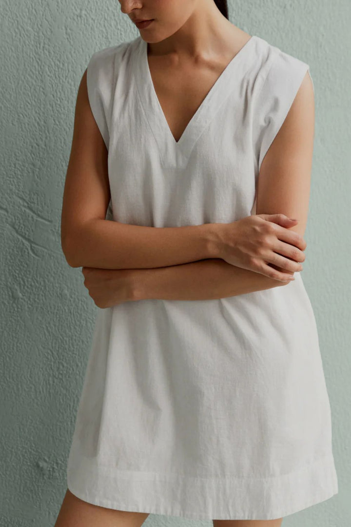 Aur Shift Dress - White