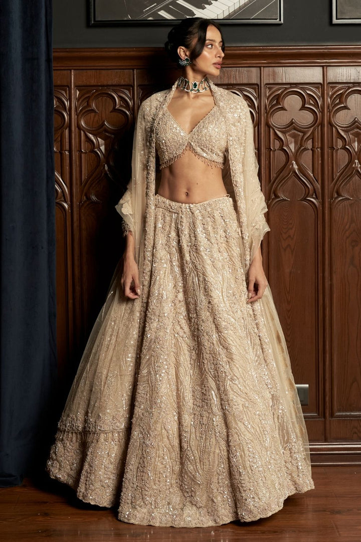 Beige Lehenga Set