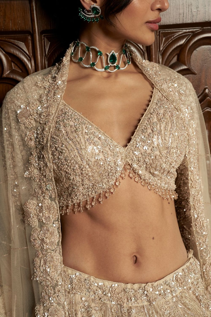 Beige Lehenga Set