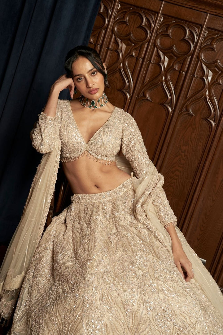 Beige Lehenga Set