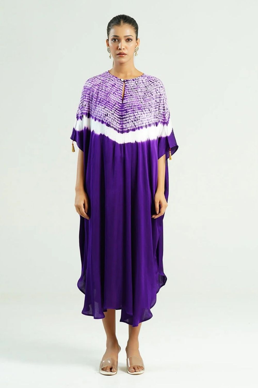 Kaftan Shibori - Scarlet Red / Ivory