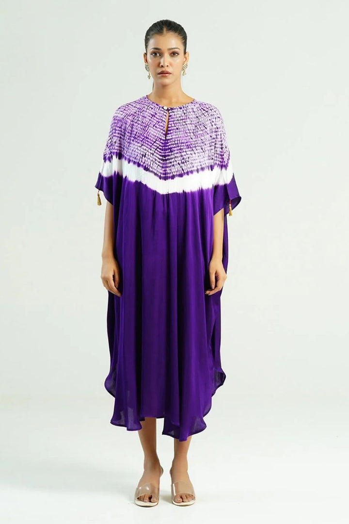 Kaftan Shibori - Scarlet Red / Ivory