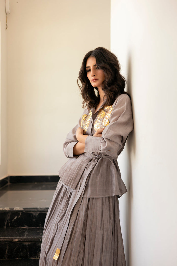 Steel Grey Botanica Gotapatti shirt