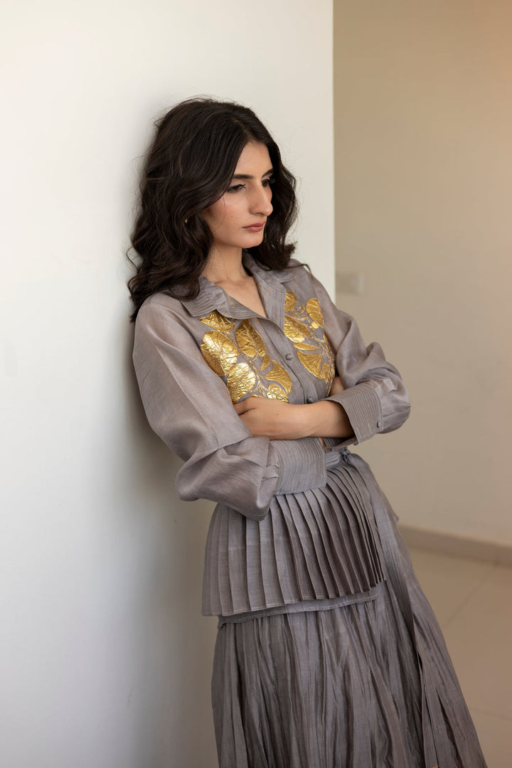 Steel Grey Botanica Gotapatti shirt