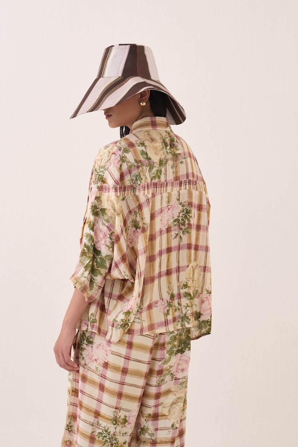 Jaali Rose Pintuck Shirt Set
