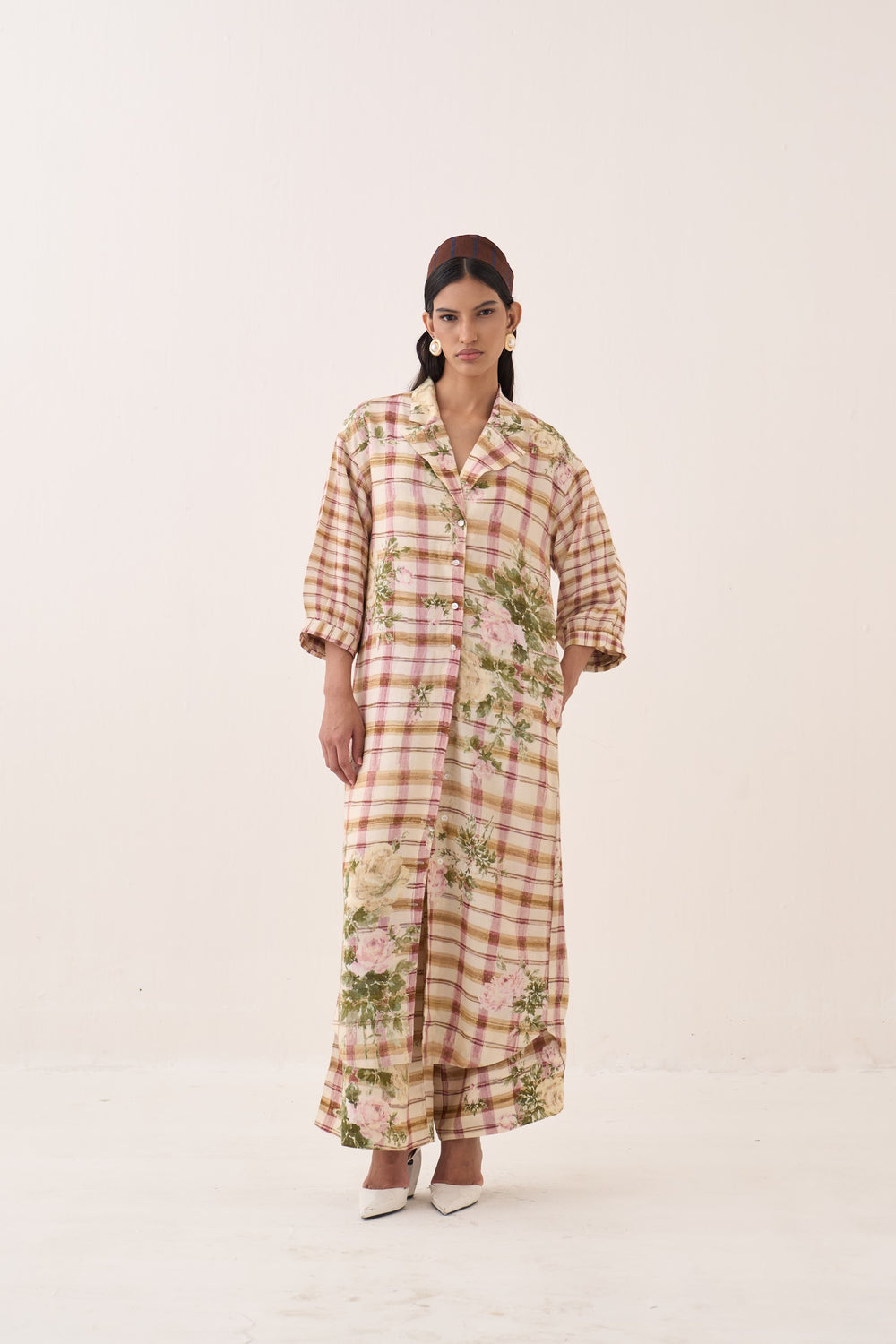 Jaali Rose Trench Jacket Set