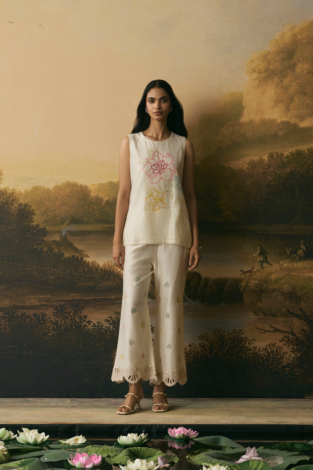 Ivory Floral Blossom Tunic