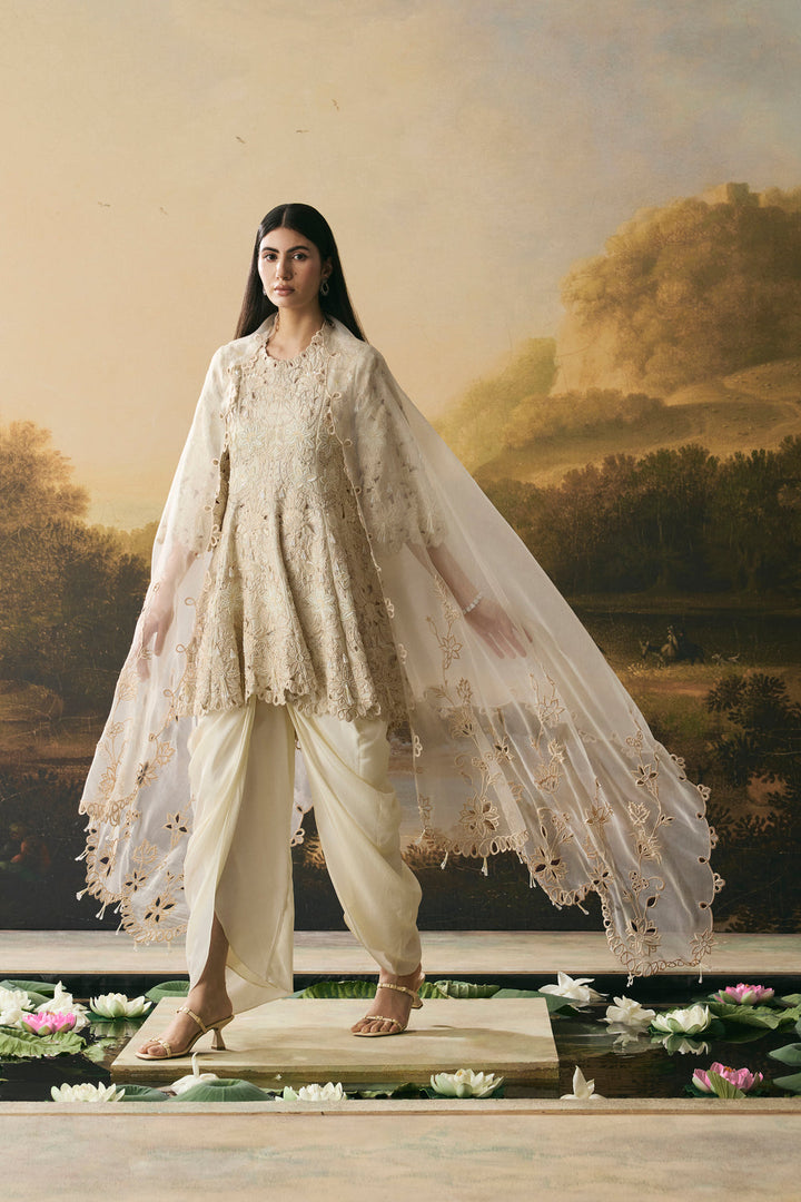 Ivory Cutwork Dupatta