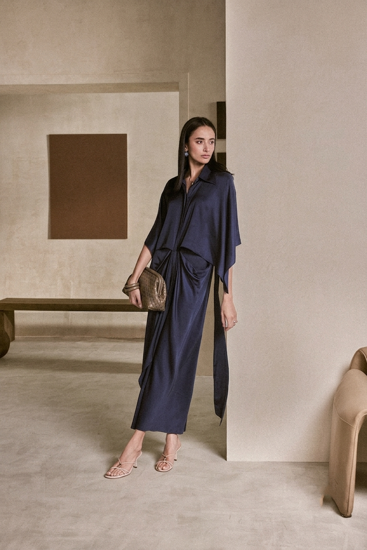 Alora Dress Navy Blue