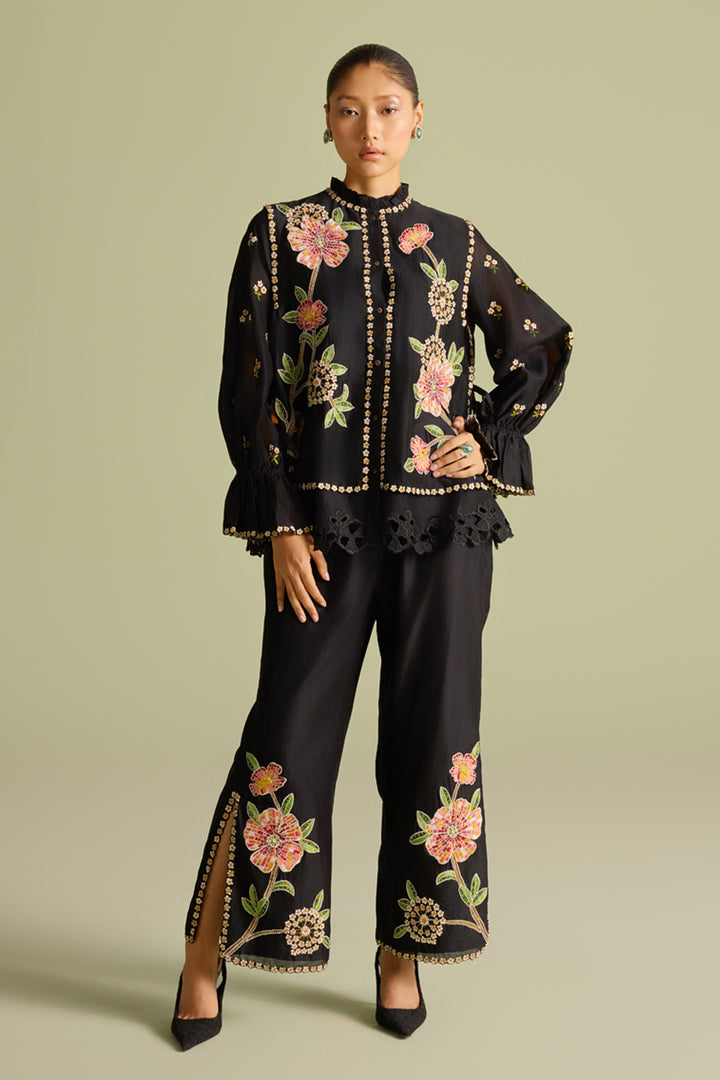 Black Mosaic Layered Shirt