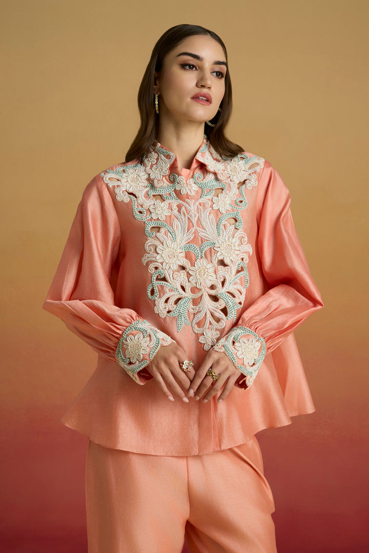 Apricot Contrast Cordwork Shirt