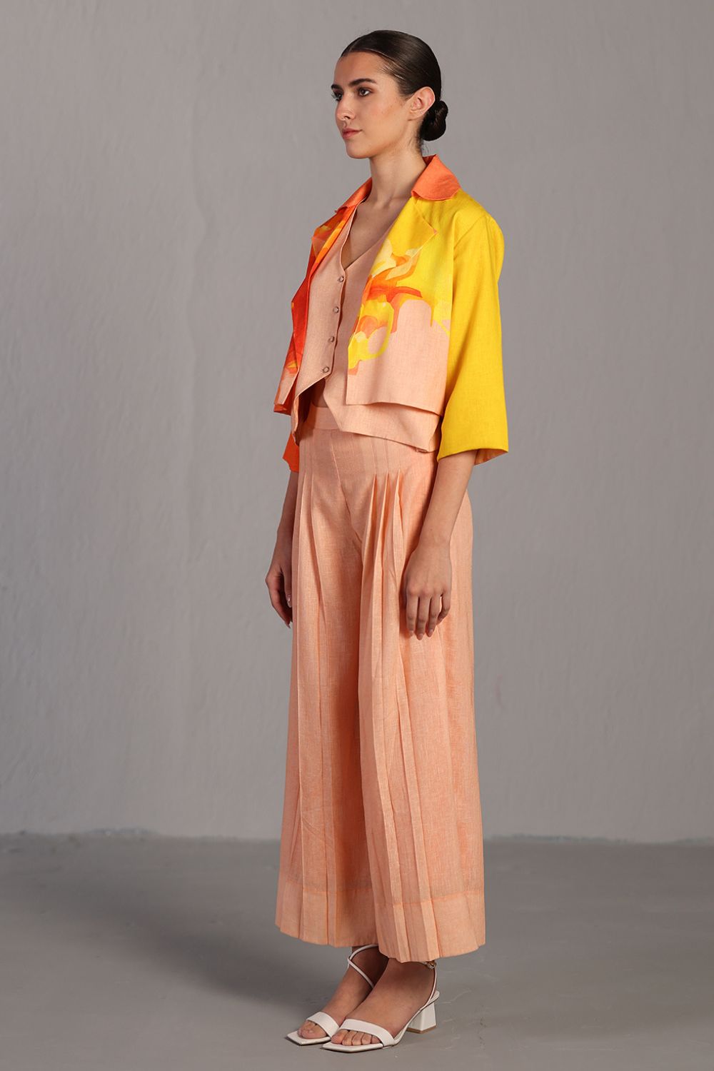 Diffuse bright orange & yellow jacket set