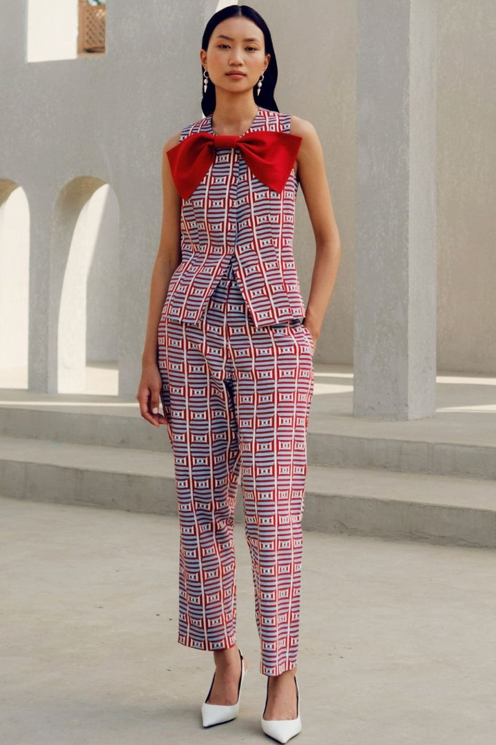 RED CLAIRE JACKET SET