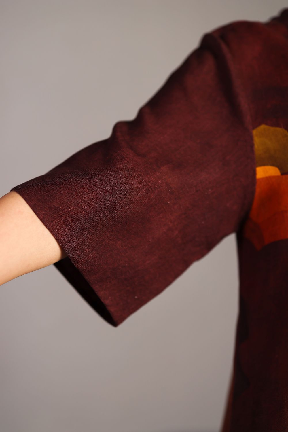 Diffuse brown & ochre long dress