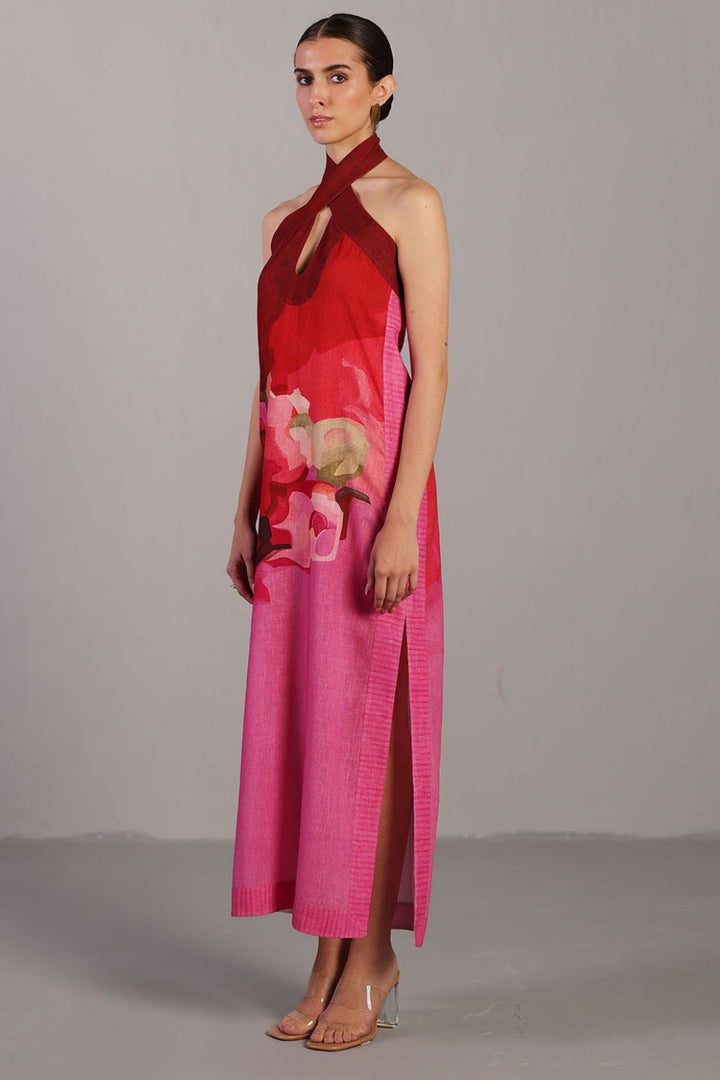 Diffuse fuchsia pink kurta set