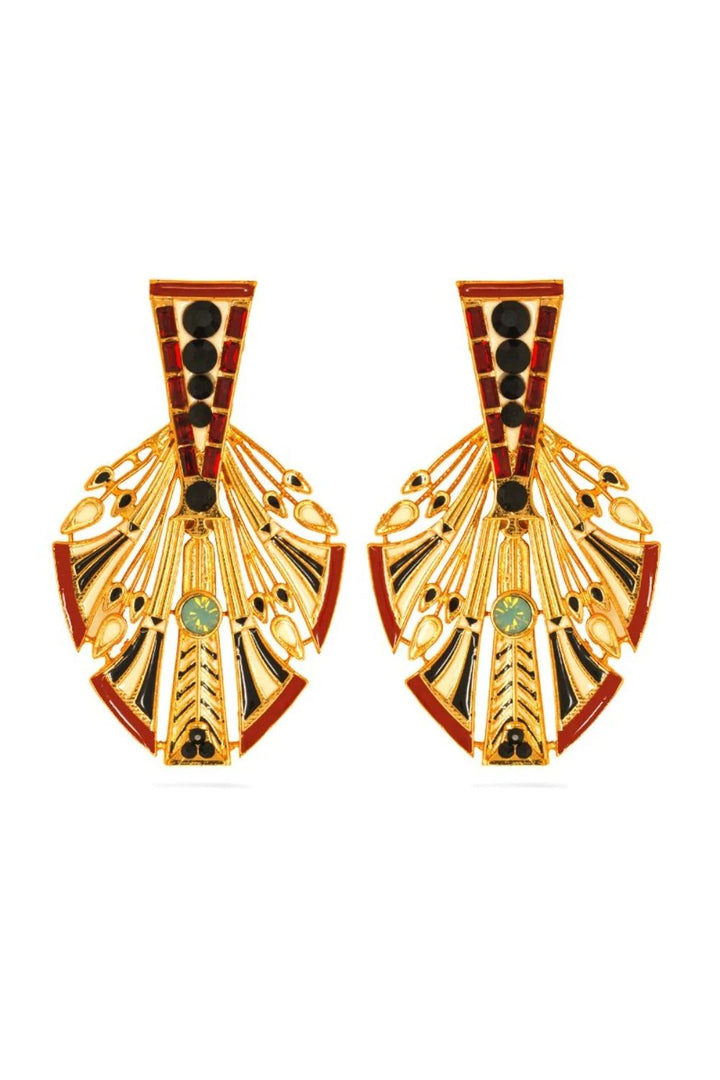 Red Egyptian Feather Earrings