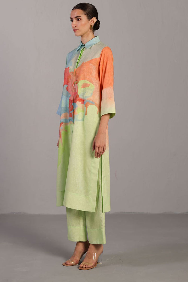 Diffuse multicolour kurta set