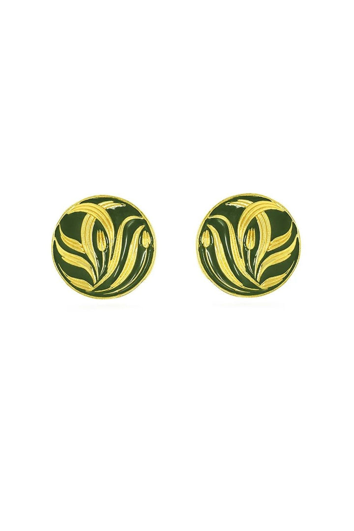 Green Allure Round Studs