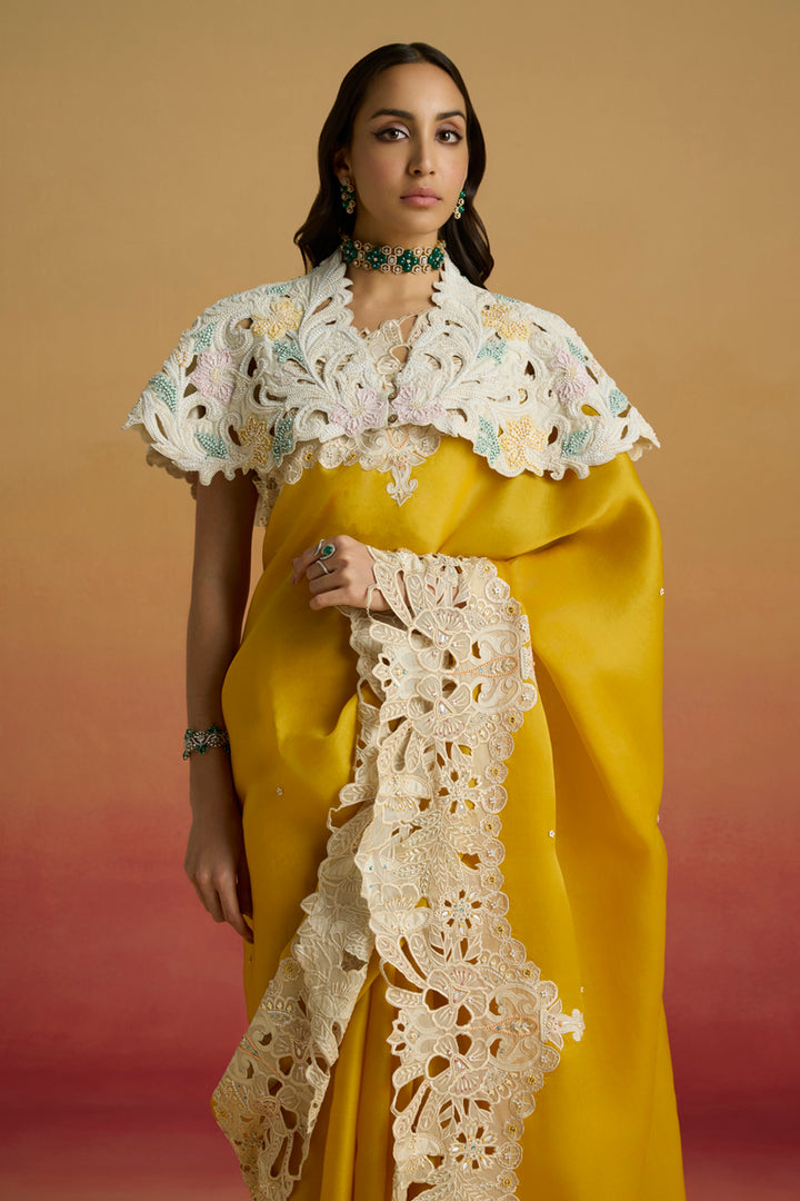 Ivory Cordwork and Beadwork Cape