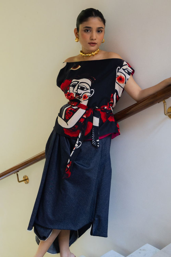 Printed crop top - Ice-cream print