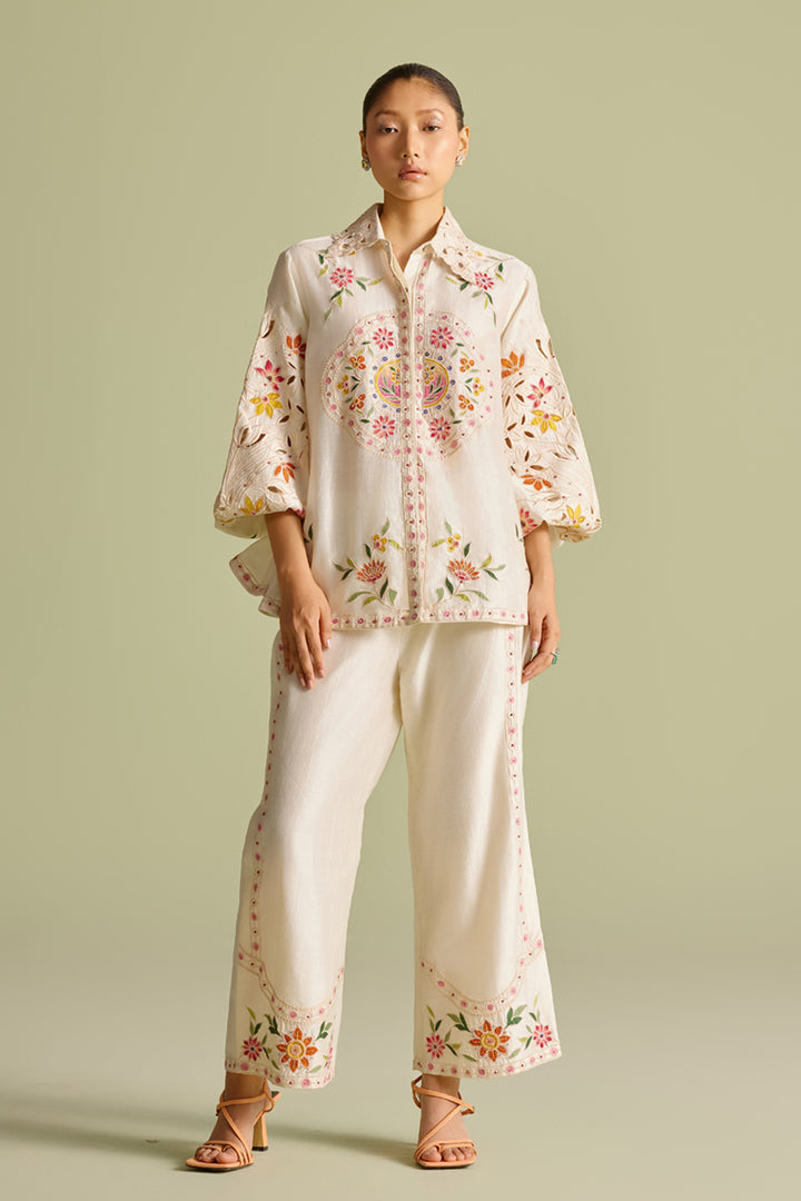Ivory Applique Pants