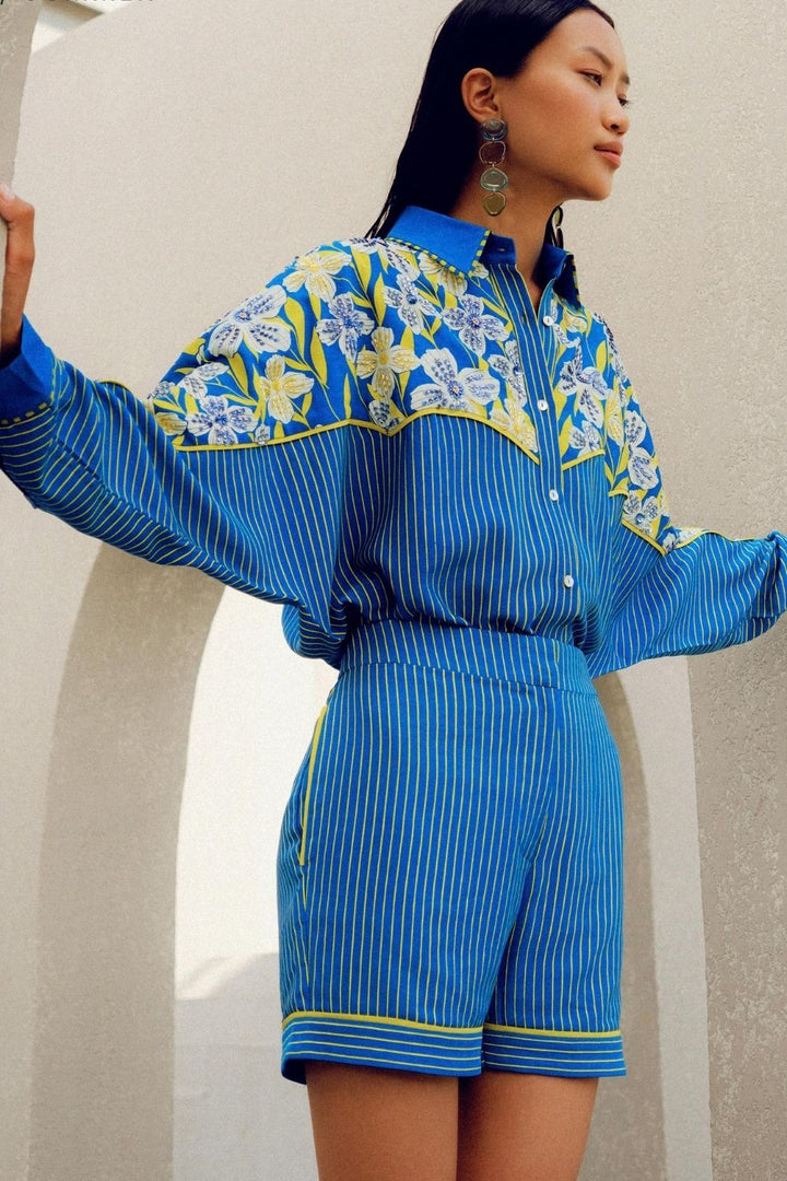 BLUE PRINT PLAY KIMONO SHIRT