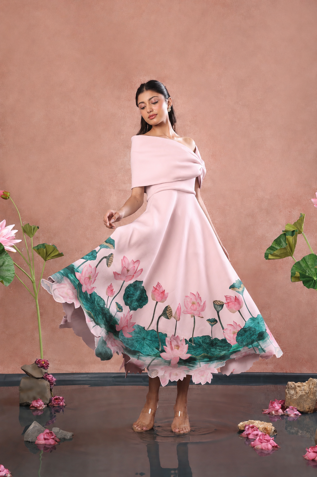 Alleppey (Blush) + Bow wrap