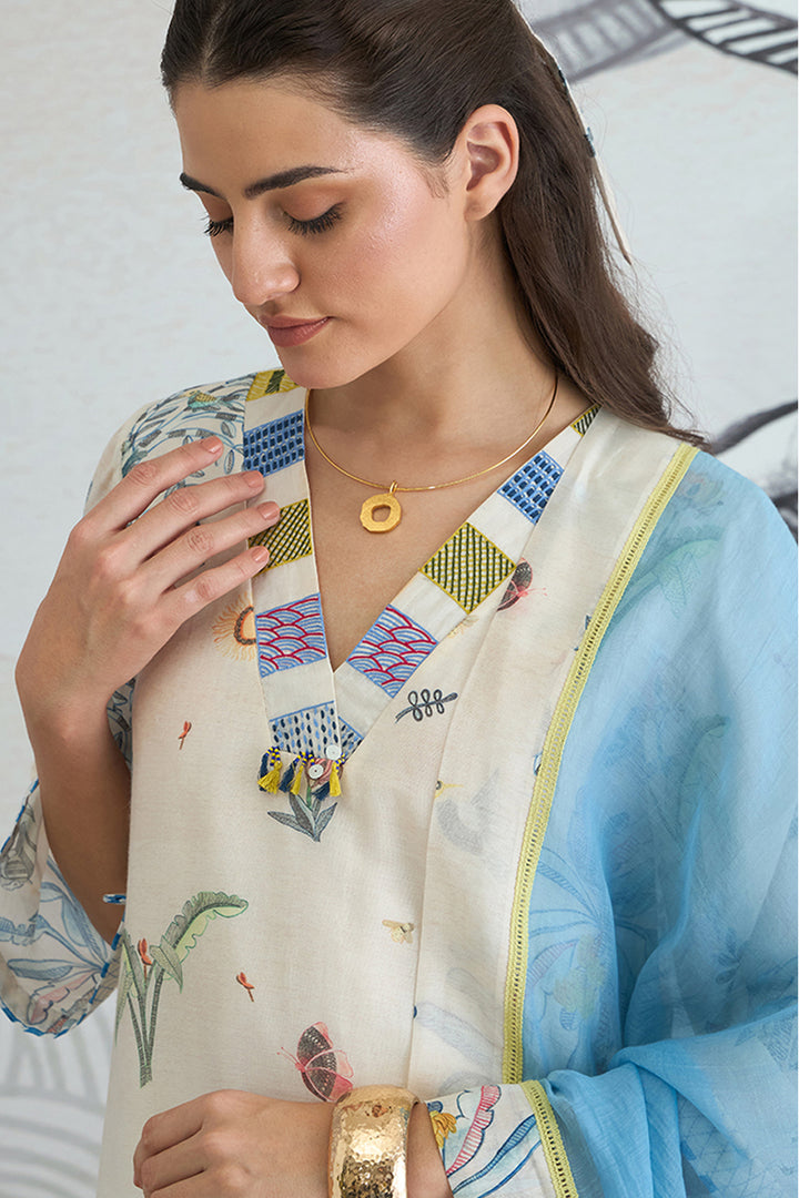 Jungle V-Neck Kurta Set