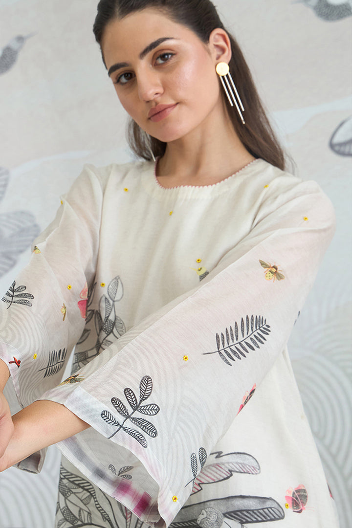 Grey Moneky Jungle High Low Tunic With Check Pants