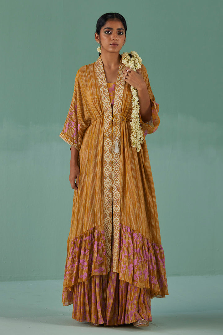 Ochre Tiered Kaftan Set