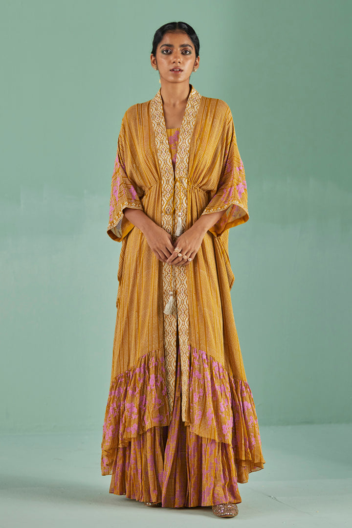 Ochre Tiered Kaftan Set