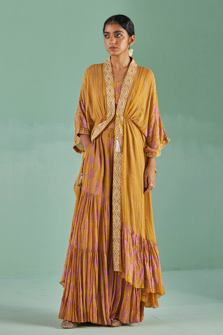 Ochre Tiered Kaftan Set